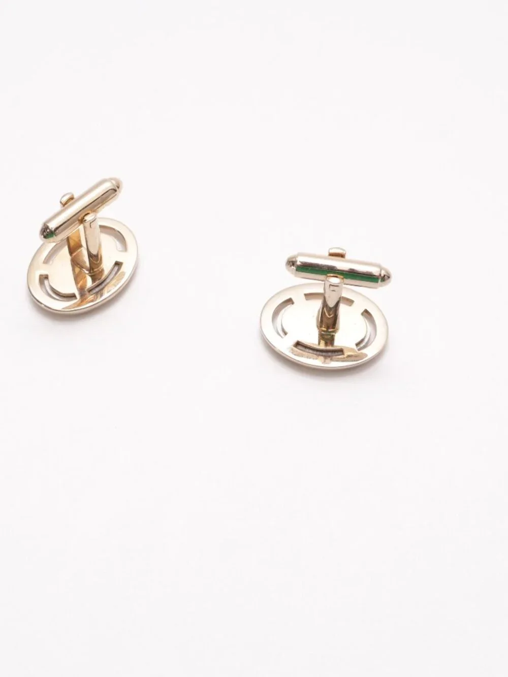 Vintage Swank GOLD Tone CUFFLINKS S logo oval shaped